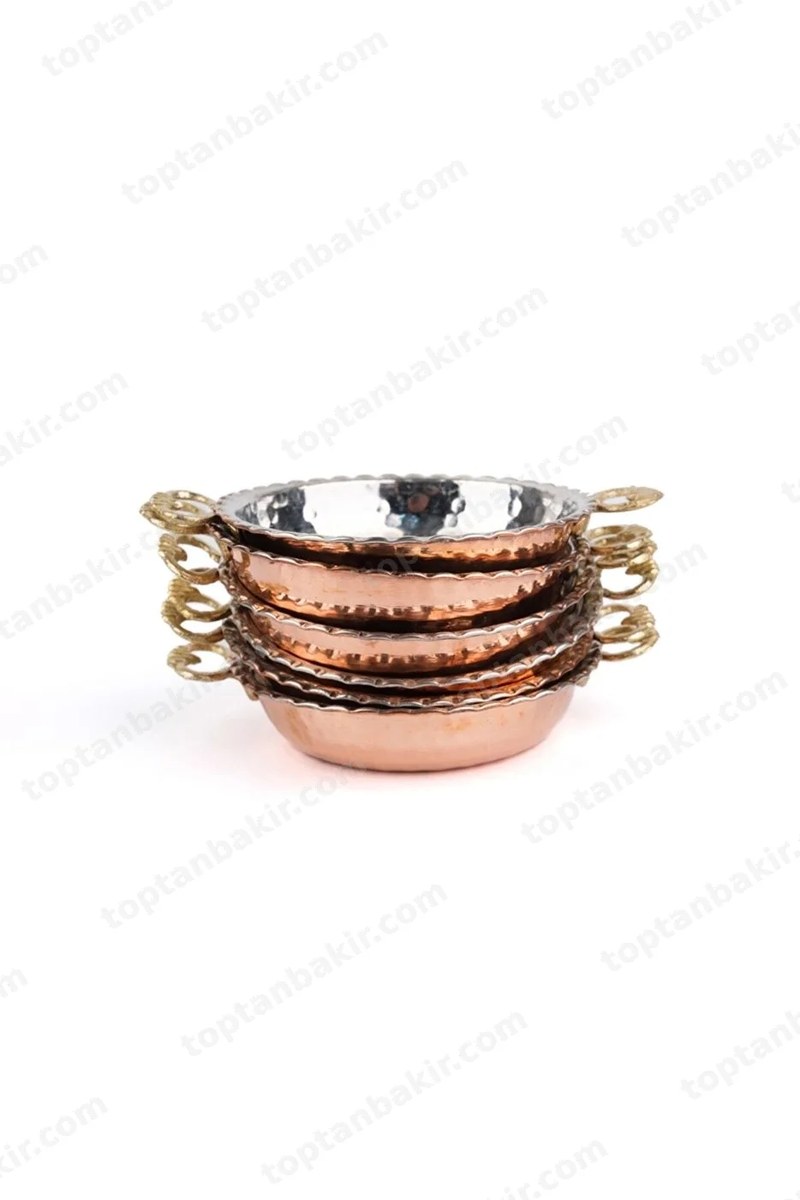 Copper Breakfast & Snack Plate Set of 6 – Pan-Style, 11 Cm