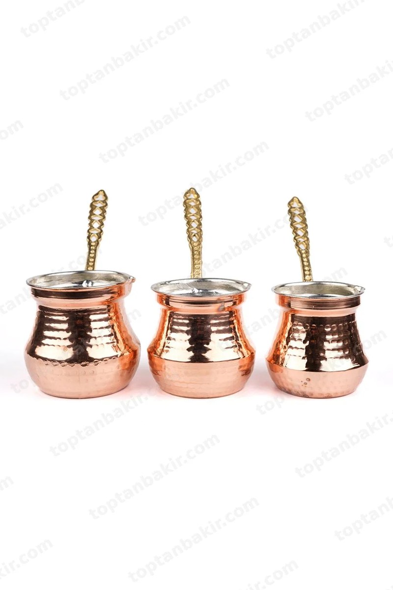 Bulbous Copper Cezve Set of 3