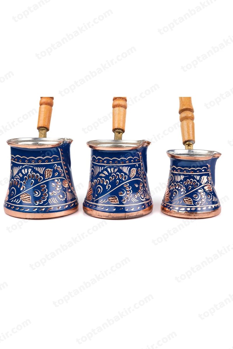 Erzincan Hand-Engraved Copper Cezve Set of 3