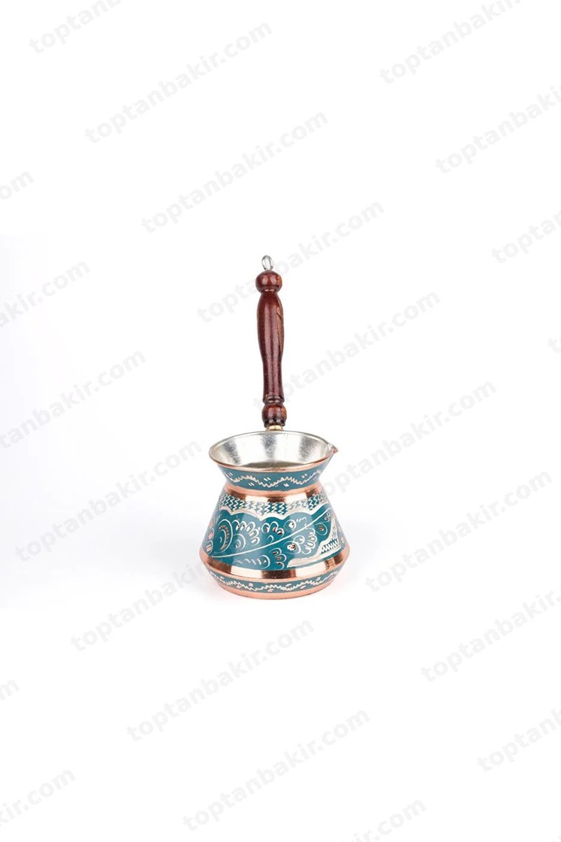Hand-Engraved Bulbous Copper Cezve – 6 Cup