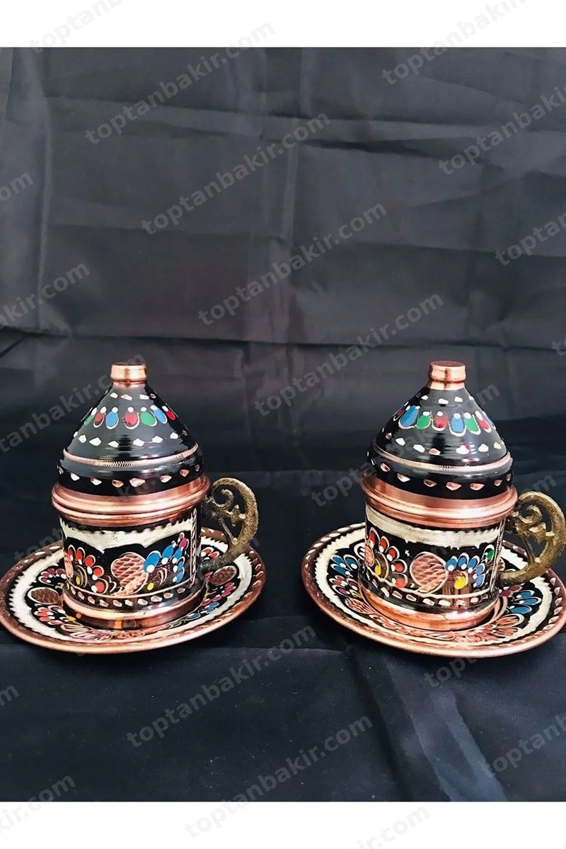 Enameled Copper Coffee Cup Set of 4