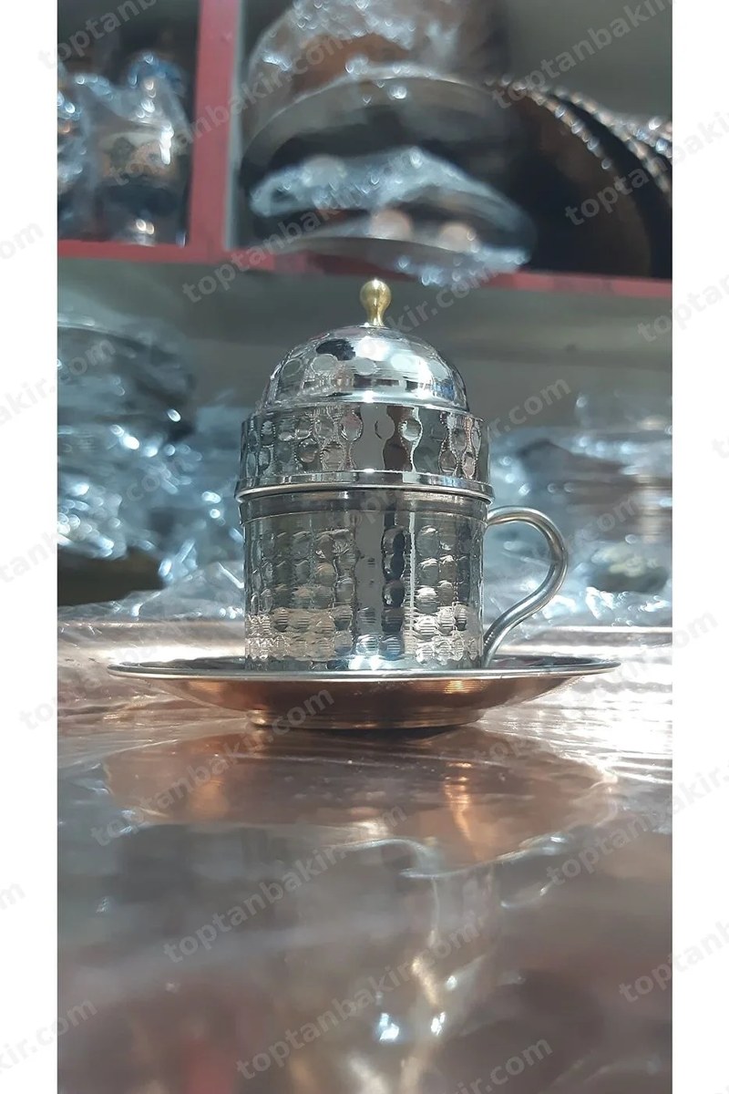 Nickel-Plated Copper Coffee Cups – Set of 2