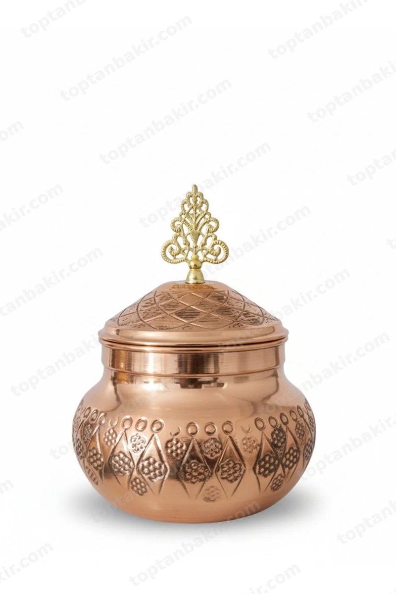 Copper Teardrop Sugar Bowl