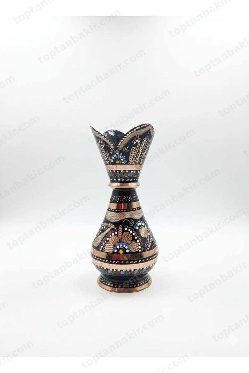 Enameled Copper Vase – Gülçiçek, Slim Waist