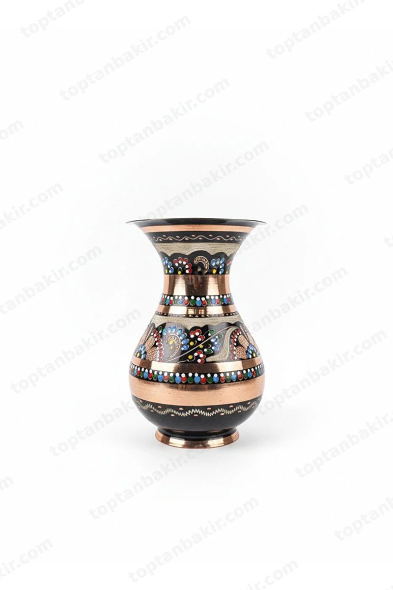Enameled Copper Vase Set – Rose Blossom