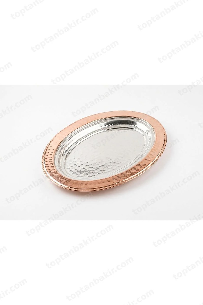Hammered Copper Boat-Shaped Serving Dish – 32 Cm