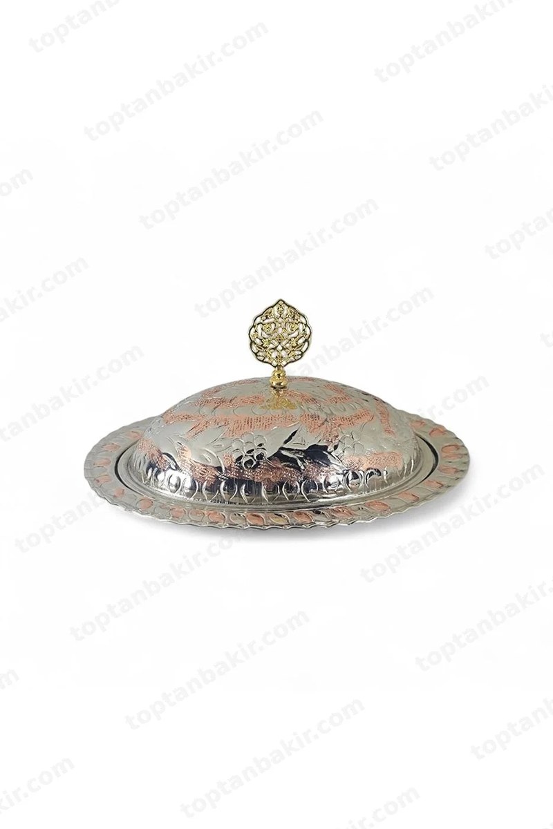 Hand-Engraved Small Copper Boat-Shaped (Kayık) Serving Dish / Turkish Delight Bowl – 20 CM