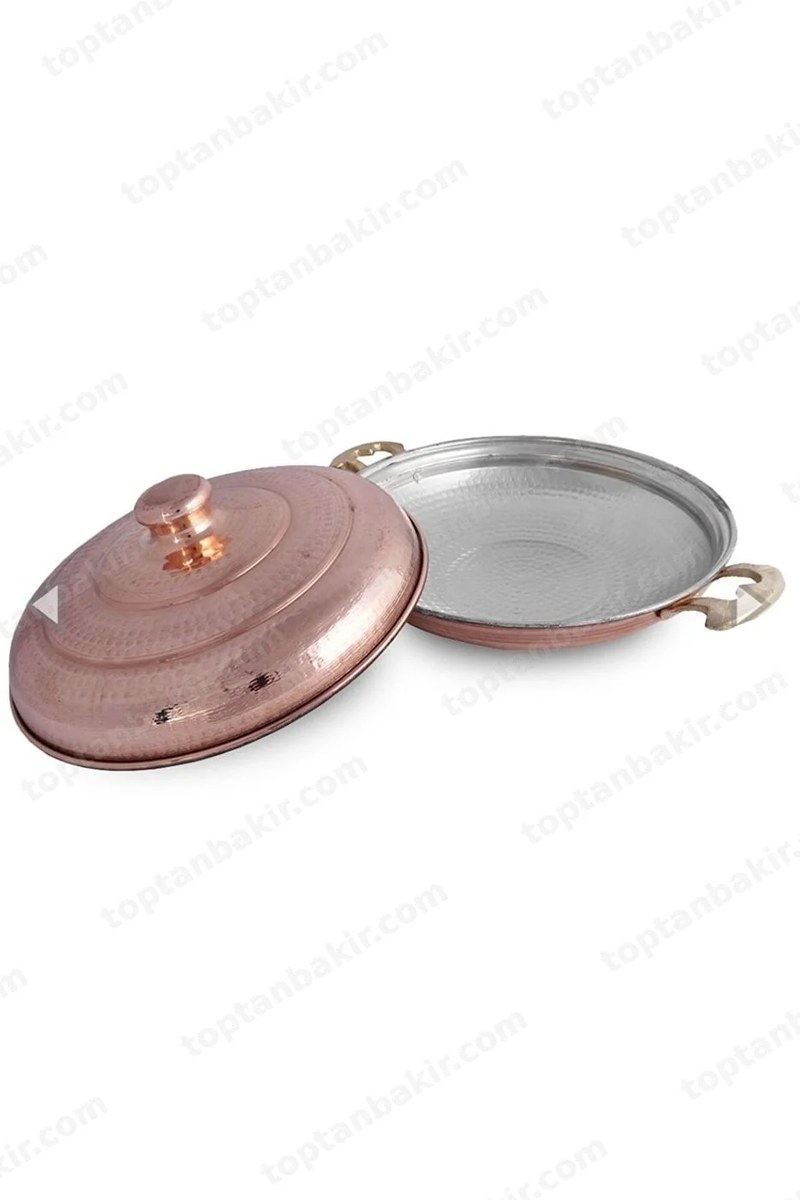 Deep Copper Frying Pan with Lid