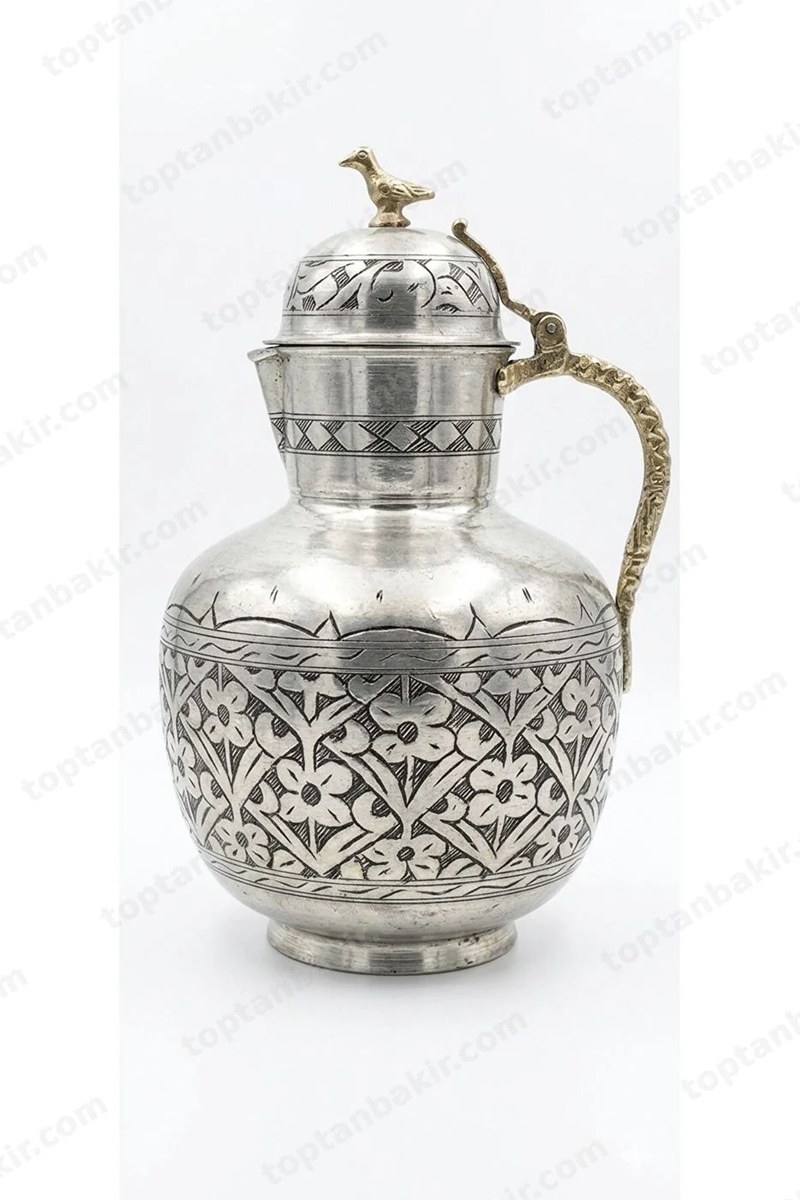 Copper Germenicia Design Pitcher with Lid – Antiqued