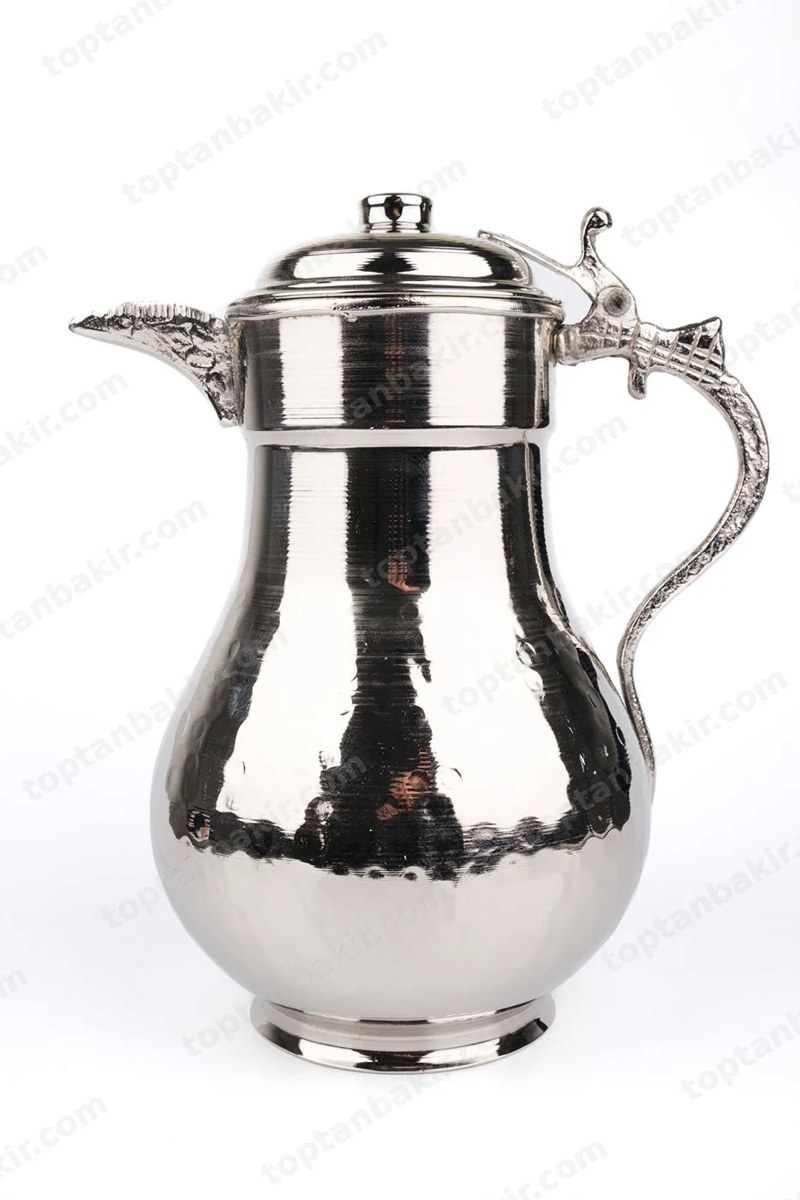 Copper Pitcher with Lid – Densely Hammered, 2 lt