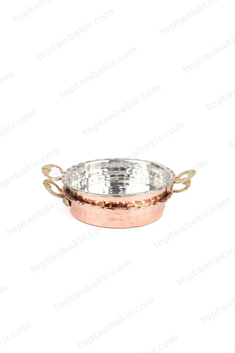 Copper Breakfast & Nut Dish Set of 2 – Mini Pan Style, 10 cm