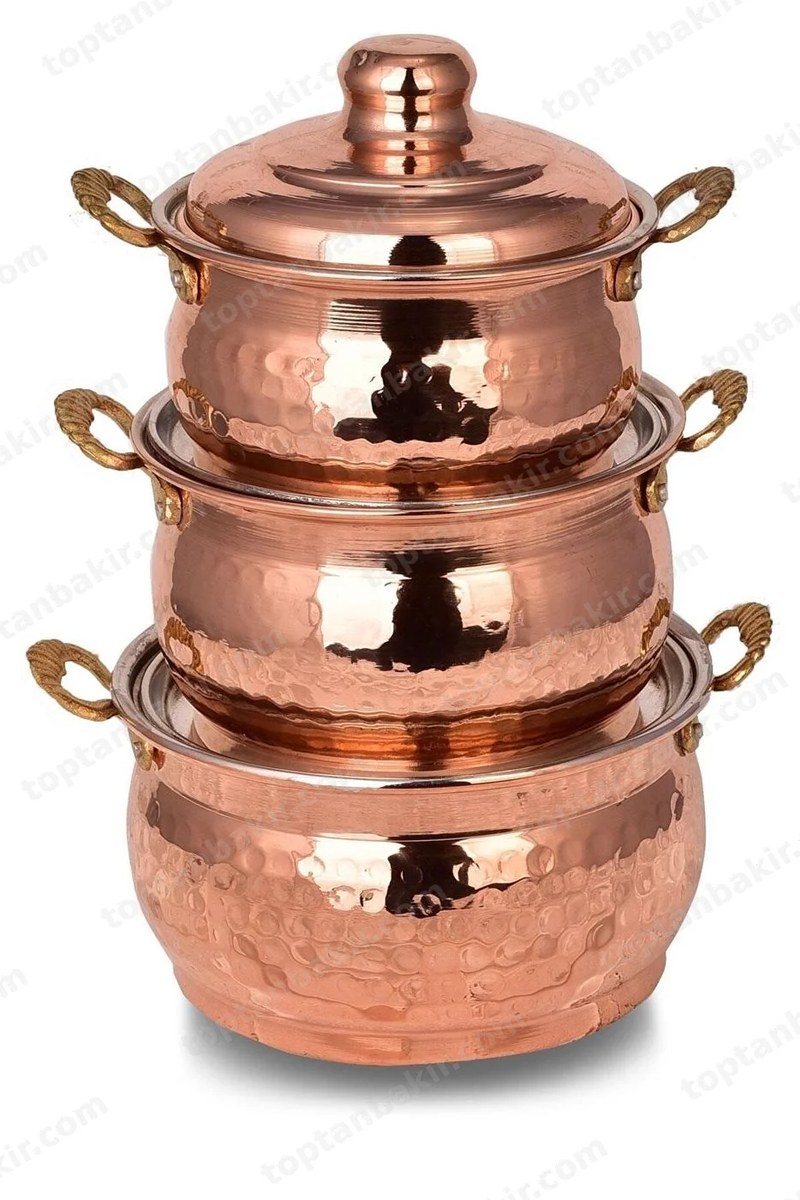 Copper Casserole Set of 3 (13-15-18 cm)