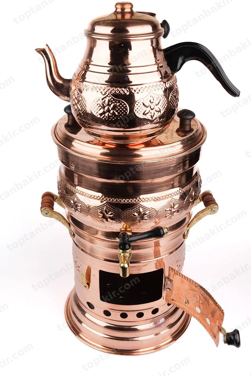 Copper Samovar with Tea Kettle – 5 LT