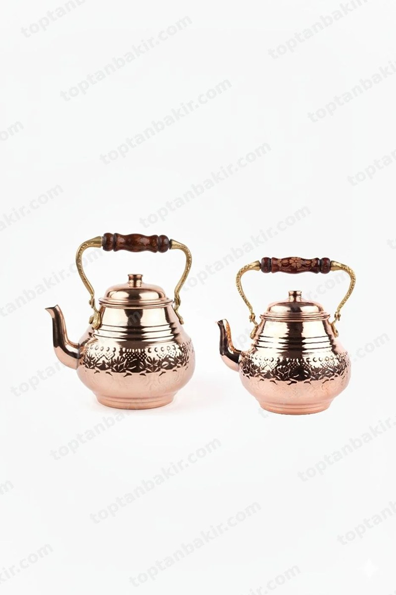 Copper Tea Kettle Set with Top Handle – 2.8 LT Medium Size