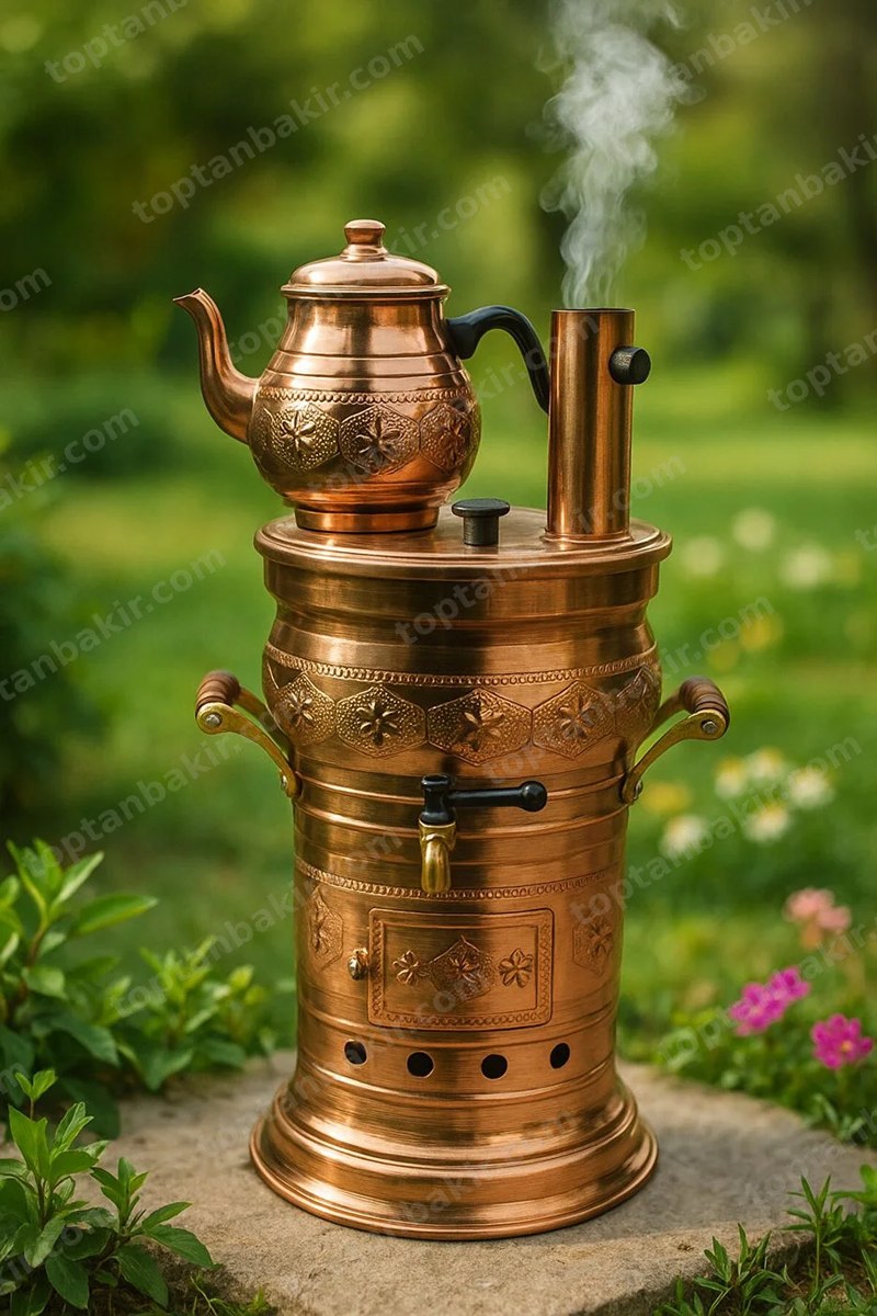 Handmade Copper Wood-Burning Samovar 7 LT (Detachable Firebox)