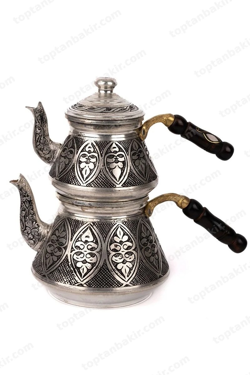 Seljuk Hand-Carved Antiqued Copper Tea Kettle 01
