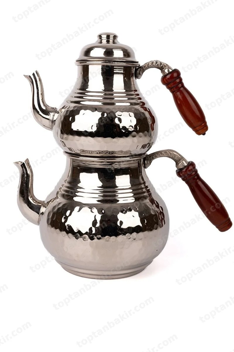 Hammered Copper Tea Kettle – Nickel-Plated