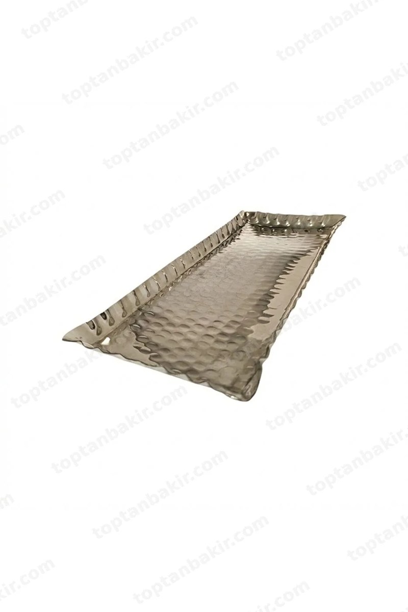 Handmade Copper Tray – Hammered Pattern Rectangular Serving Tray, 32 × 12 cm